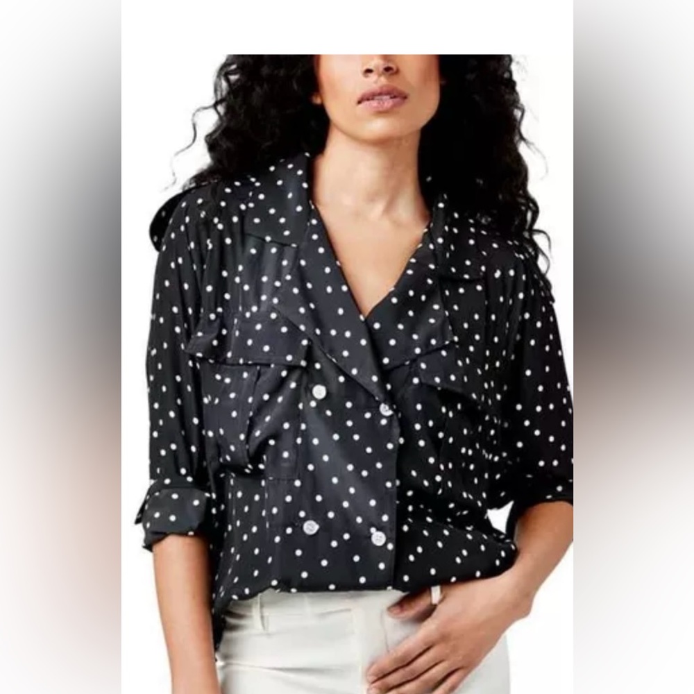 Smythe double breasted polka dot blouse